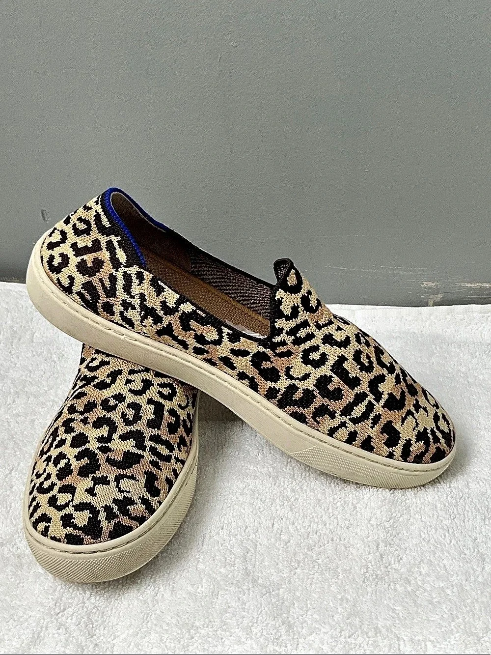 Rothy's The Sneaker Leopard Print Sneakers Brown & Black Like New